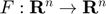 $F: \mathbf{R}^n\rightarrow \mathbf{R}^n$