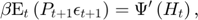 $$\beta\mathrm{E}_{t}\left(P_{t+1} \epsilon_{t+1}\right)=\Psi'\left(H_{t}\right),$$