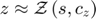 $z\approx\mathcal{Z}\left(s,c_z\right)$
